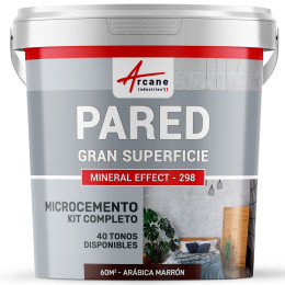 KIT HORMIGÓN PULIDO PARA PAREDES GRAN SUPERFICIE - Hormigón pulido especial para muros - Arábica Marrón - 60 m² (en 2 capas)