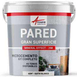 KIT HORMIGÓN PULIDO PARA PAREDES GRAN SUPERFICIE - Hormigón pulido especial para muros - Isatis Blanco - 60 m² (en 2 capas)