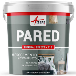 KIT DE HORMIGÓN PULIDO PARA PAREDES - Aronia Gris Negro - 2 m² - Acabado mate