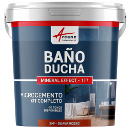 Kit de Microcemento para Baño: Revestimiento Impermeable - Guayaba Roja - 2 m² (en 2 capas)