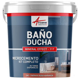 Kit de Microcemento para Baño: Revestimiento Impermeable - Papaya Rosa Naranja - 2 m² (en 2 capas)