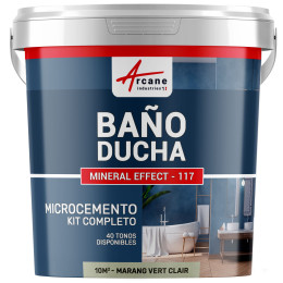 Kit de Microcemento para Baño: Revestimiento Impermeable - Marang Verde Claro - 10 m² (para 2 capas)