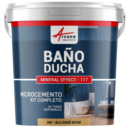 Kit de Microcemento para Baño: Revestimiento Impermeable - Trigo Dorado Beige - 2 m² (en 2 capas)