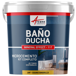 Kit de Microcemento para Baño: Revestimiento Impermeable - Cedro Amarillo - 2 m² (en 2 capas)