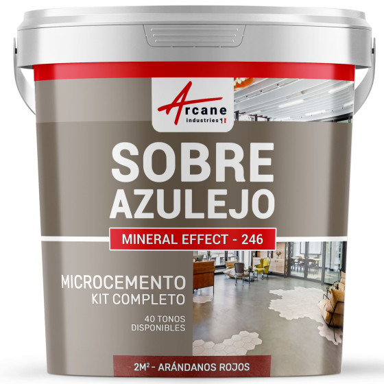 KIT DE HORMIGÓN PULIDO PARA AZULEJOS - Arándanos Rojos - Rojo - 2 m² (en 2 capas)