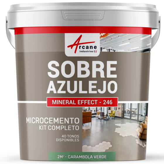 KIT DE HORMIGÓN PULIDO PARA AZULEJOS - Carambola Verde - 2 m² (en 2 capas)