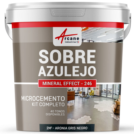 KIT DE HORMIGÓN PULIDO PARA AZULEJOS - Aronia Gris Negro - 2 m² (en 2 capas)