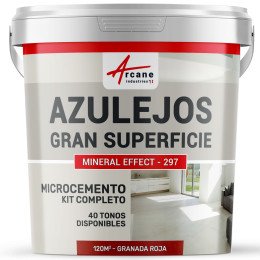 KIT DE MICROCEMENTO PARA AZULEJOS EN GRAN SUPERFICIE - Granada Roja - 120 m² (en 2 capas)
