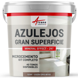 KIT DE MICROCEMENTO PARA AZULEJOS EN GRAN SUPERFICIE - Visón Gris Beige  - 120 m² (en 2 capas)