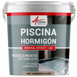 Kit de Hormigón Piscinas de Hormigón - Revestimiento Impermeable de Alta Resistencia para PISCINA - Barbadina Claro - 32 m²