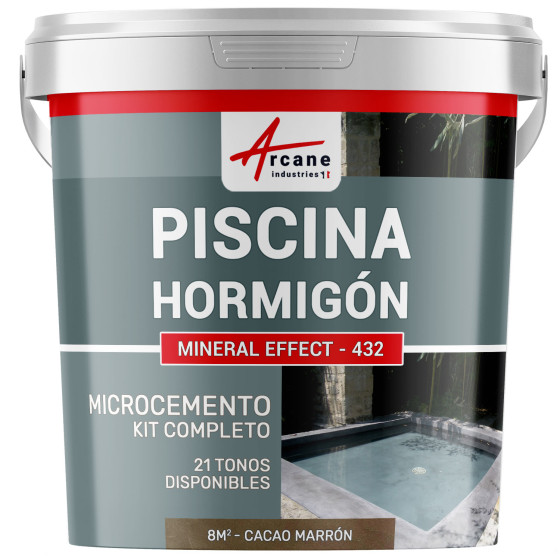 Kit de Hormigón Piscinas de Hormigón - Revestimiento Impermeable de Alta Resistencia para PISCINA - Cacao Marrón - 8 m²