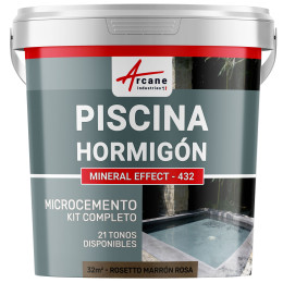 Kit de Hormigón Piscinas de Hormigón - Revestimiento Impermeable de Alta Resistencia  PISCINA - Rosetto Marrón Rosa - 32 m²
