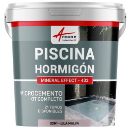 Kit de Hormigón Piscinas de Hormigón - Revestimiento Impermeable de Alta Resistencia para PISCINA - Lila Malva - 32 m²