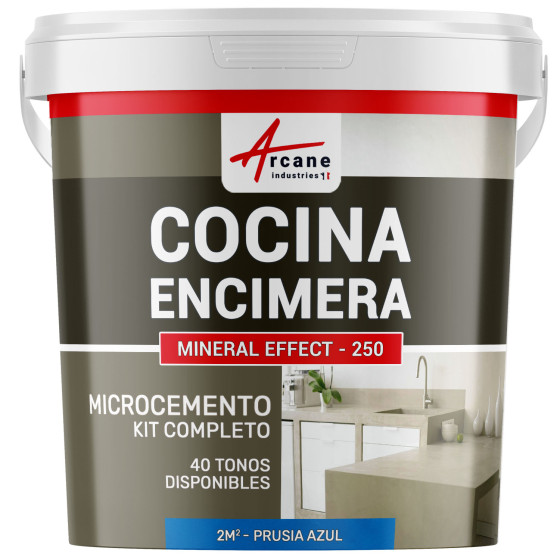 Hormigón Pulido para Cocina: Encimera - Revestimiento de Pared - Prusia Azul - 2 m² (en 2 capas)