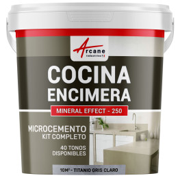 Hormigón Pulido para Cocina: Encimera - Revestimiento de Pared - Titanio Gris Claro - 10 m² (para 2 capas)