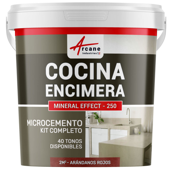 Hormigón Pulido para Cocina: Encimera - Revestimiento de Pared - Arándanos Rojos - Rojo - 2 m² (en 2 capas)