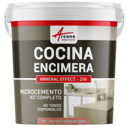 Hormigón Pulido para Cocina: Encimera - Revestimiento de Pared - Achiote Naranja Cobre  - 10 m² (para 2 capas)