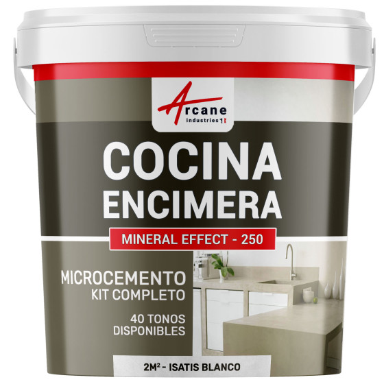 Hormigón Pulido para Cocina: Encimera - Revestimiento de Pared - Isatis Blanco - 2 m² (en 2 capas)