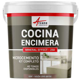 Hormigón Pulido para Cocina: Encimera - Revestimiento de Pared - Visón Gris Beige  - 10 m² (para 2 capas)