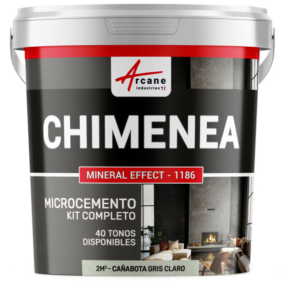 Kit de Hormigón Pulido para Chimenea - Cañabota Gris Claro - 2 m² (en 2 capas)