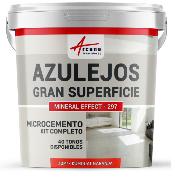 KIT DE MICROCEMENTO PARA AZULEJOS EN GRAN SUPERFICIE - Kumquat Naranja - 30 m² (en 2 capas)