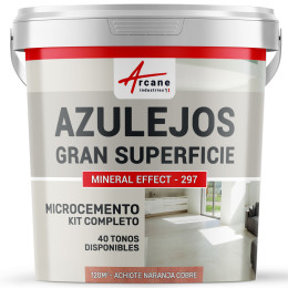 KIT DE MICROCEMENTO PARA AZULEJOS EN GRAN SUPERFICIE - Achiote Naranja Cobre  - 120 m² (en 2 capas)