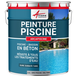 Peinture piscine gris pour bassin béton Arcapiscine | Maison Étanche