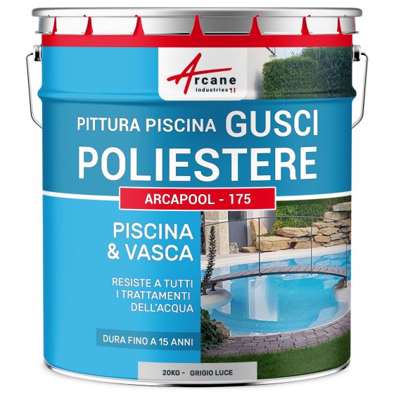 Vernice per piscine per gusci in poliestere 20 kg (fino a 65m² in 2 strati) Grigio luce - RAL 7035