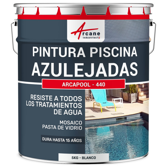 Pintura Para Piscinas Azulejadas ARCAPISCINE AZULEJOS 5 kg (hasta 15m² para 2 capas) Blanco