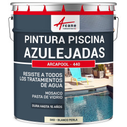 Pintura Para Piscinas Azulejadas ARCAPISCINE AZULEJOS Blanco Perla RAL 1013 5 kg (hasta 15m² para 2 capas)