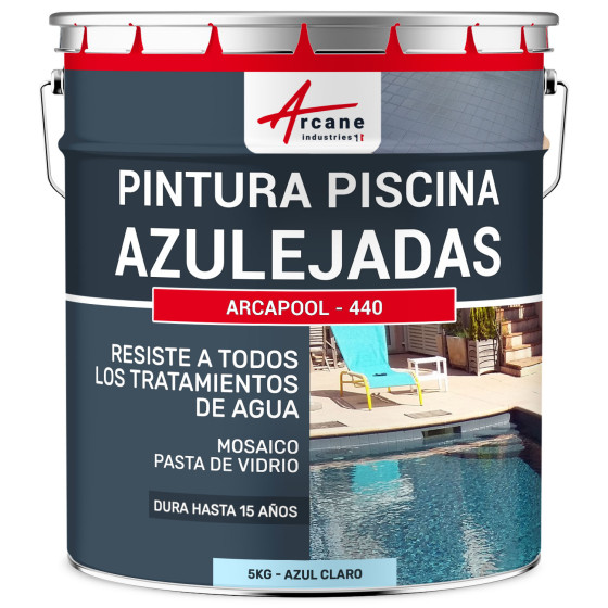 Pintura Para Piscinas Azulejadas ARCAPISCINE AZULEJOS 5 kg (hasta 15m² para 2 capas) Azul Claro Pintura Para Piscinas Azulejadas ARCAPISCINE AZULEJOS 5 kg (hasta 15m² para 2 capas) Azul Claro