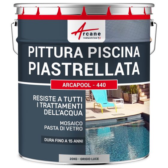 Pittura per Piastrelle Piscina per Piscine Piastrellate 20 kg Grigio luce - RAL 7035 Pittura per Piastrelle Piscina per Piscine Piastrellate 20 kg Grigio luce - RAL 7035