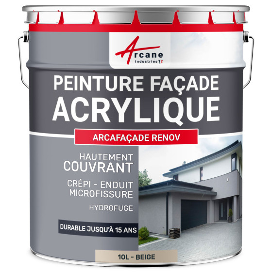 Peinture Crépi Façade Acrylique - ARCAFAÇADE RENOV-10L-Beige-Ral-080-80-10-Aspect / Couleur Peinture Crépi Façade Acrylique - ARCAFAÇADE RENOV-10L-Beige-Ral-080-80-10-Aspect / Couleur