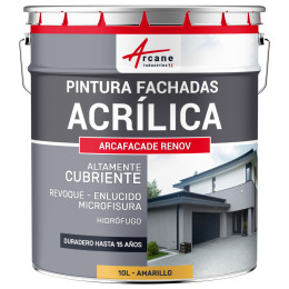 Pintura Acrílica para Fachadas para Revoque - ARCAFAÇADE RENOV10 L (+ o - 60 m² en 1 capa)