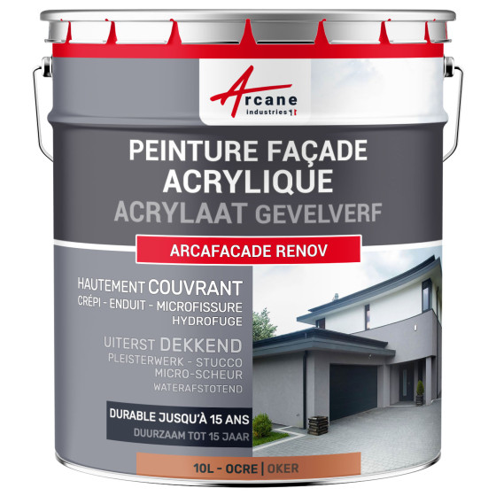 Acrylverf voor Gevelpleister - ARCAFAÇADE RENOV - 10 L (+ of - 60 m² in 1 laag)