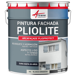 Pintura Pliolita ARCAFAÇADE PLIOPROTECT Blanco grisáceo RAL 9002 10 L (+ o 80 m² en 1 capa)
