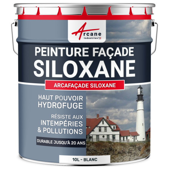 Peinture Siloxane - ARCAFAÇADE SILOXANE-10L-Blanc-Ral-9003-Aspect / Couleur