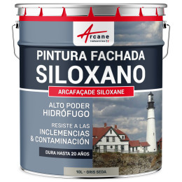Pintura Siloxano ARCAFAÇADE SILOXANO Gris Seda RAL 7044 10 L (+ o 60 m² en 1 capa)