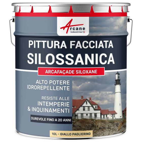 ARCAFAÇADE SILOXANE 10 L (+ o - 60 m² in 1 strato) Giallo Paglierino - RAL 085 90 30 ARCAFAÇADE SILOXANE 10 L (+ o - 60 m² in 1 strato) Giallo Paglierino - RAL 085 90 30