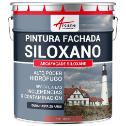 Pintura Siloxano ARCAFAÇADE SILOXANO Rojo RAL 030 50 40 10 L (+ o 60 m² en 1 capa)
