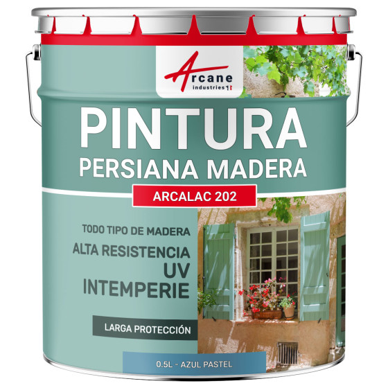Pintura para contraventanas de madera Arcalaque 202 0.5 L Azul Pastel RAL 5024