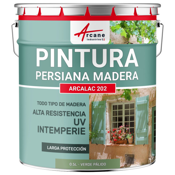 Pintura para contraventanas de madera Arcalaque 202 0.5 L Verde Pálido RAL 6021