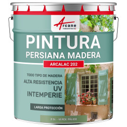 Pintura para contraventanas de madera Arcalaque 202 2.5 L Verde Pálido RAL 6021