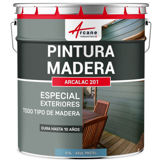 Pintura para madera exterior e interior ARCALAQUE 201 0.5 L Azul Pastel RAL 5024 Pintura para madera exterior e interior ARCALAQUE 201 0.5 L Azul Pastel RAL 5024