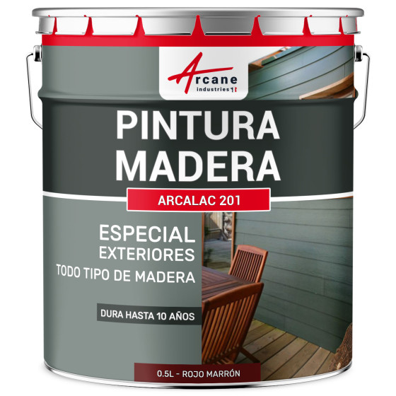 Pintura para madera exterior e interior ARCALAQUE 201 0.5 L Rojo Marrón RAL 3011 Pintura para madera exterior e interior ARCALAQUE 201 0.5 L Rojo Marrón RAL 3011