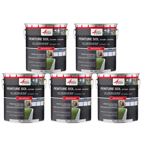 Bitumenverf / Teerverf: Harsverf voor asfalt 5x15kg gris
