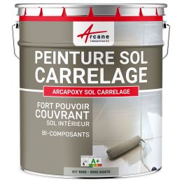 Peinture sol carrelage grise, résine sol carrelé | Maison Etanche