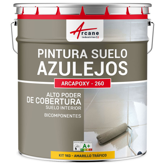 Pintura para Suelo de Baldosas Resina epoxi Arcapoxy Amarillo tráfico RAL 1023 1 kg (hasta 5 m² en 2 capas)