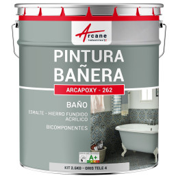 Resina para renovación de bañeras - esmaltes de baño ARCAPOXY BAÑERA Gris tele 4 RAL 7047 2.5 kg (hasta 8 m² en 2 capas)