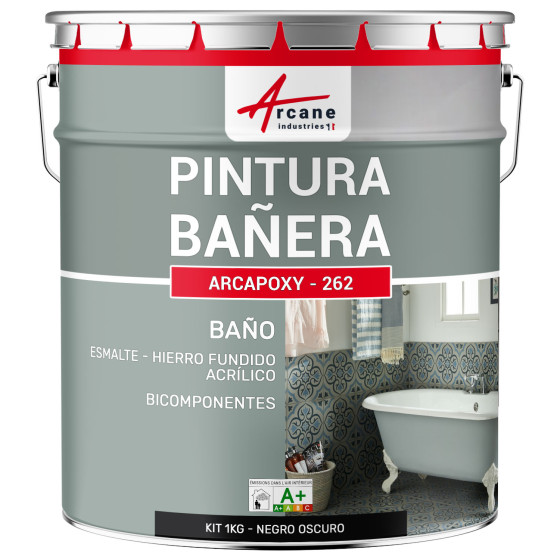 Resina para renovación de bañeras - esmaltes de baño ARCAPOXY BAÑERA RAL 9005 Negro Oscuro 1 kg (hasta 3 m² en 2 capas)